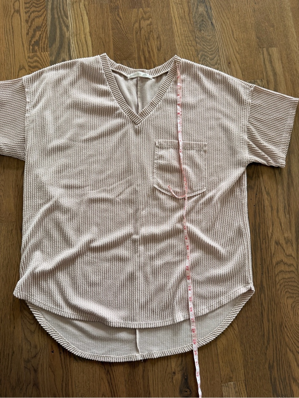 Altar'd State Cream Waffle Knit V-Neck Top
